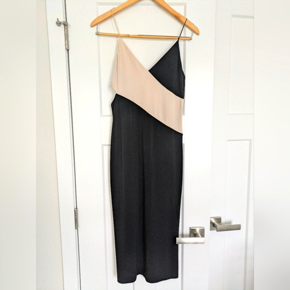 Alice + Olivia Black and Cream Bodycon Dress